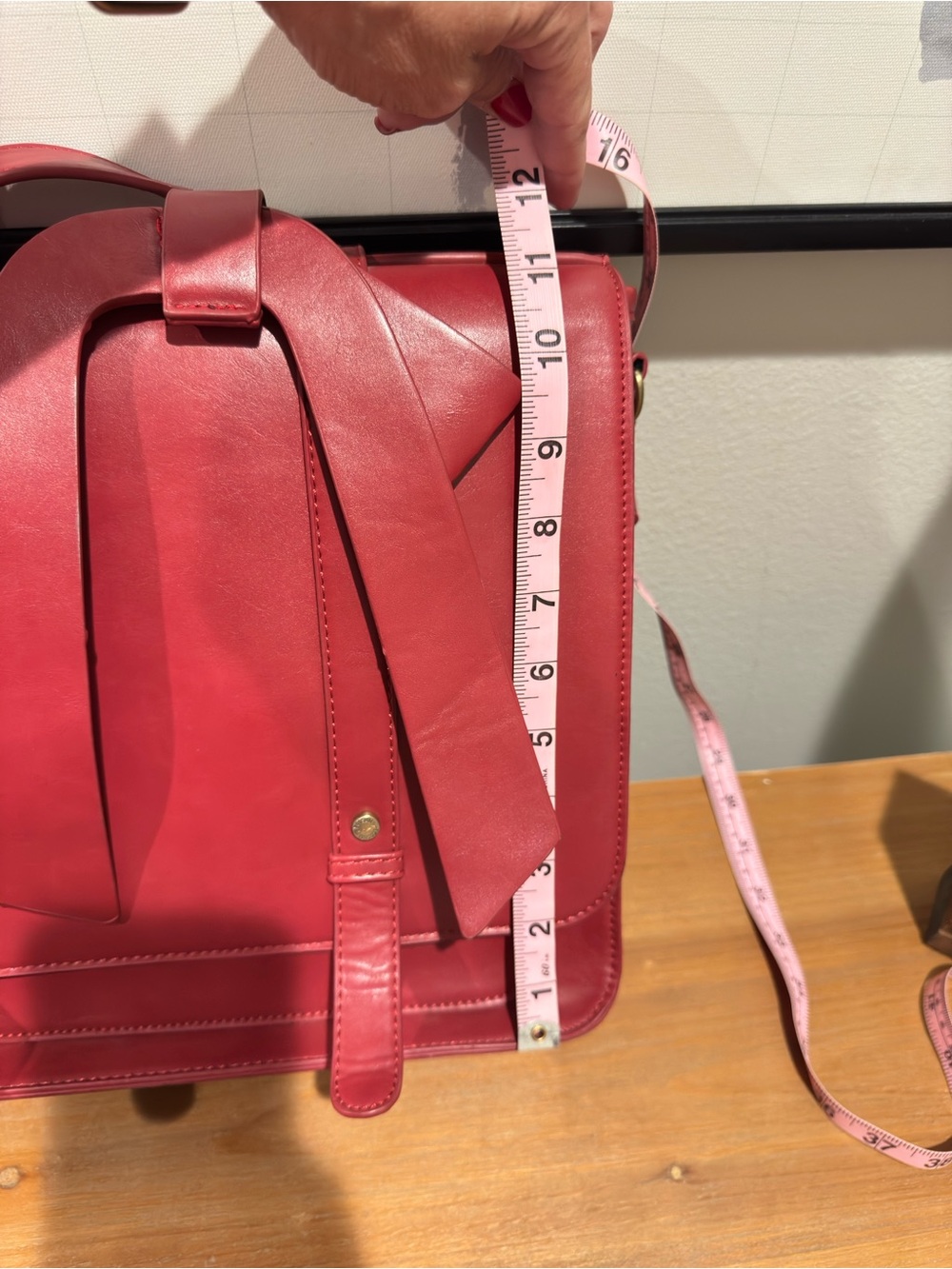ECOSUSI Vegan Leather Red Bow Briefcase Laptop Study Bag - Picture 13 of 13